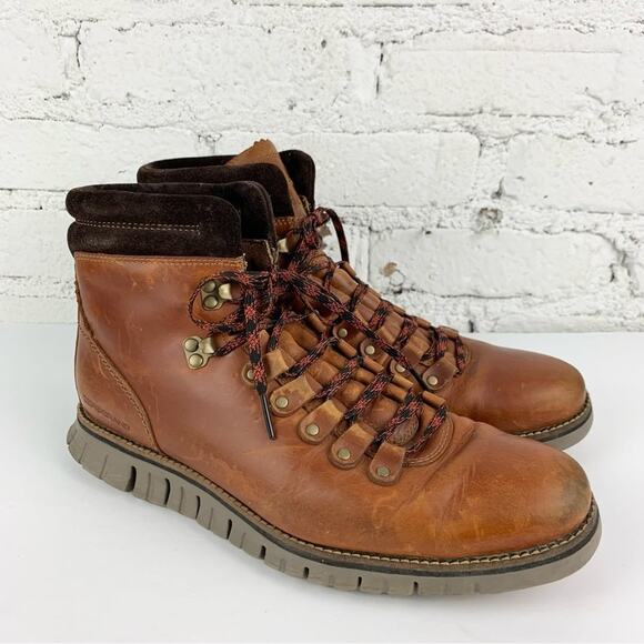 Cole Haan Zerogrand Waterproof Hiker Boots Brown Leather Lace Up 9 main image 5